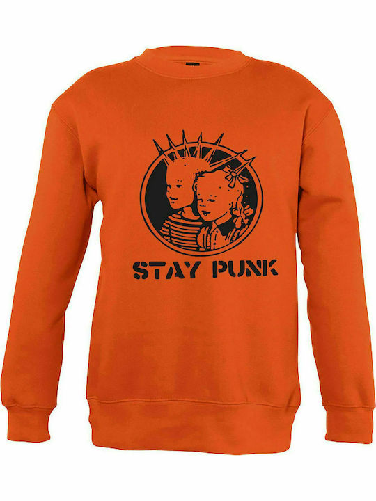 Kids' Sweatshirt "Stay Punk", Orange