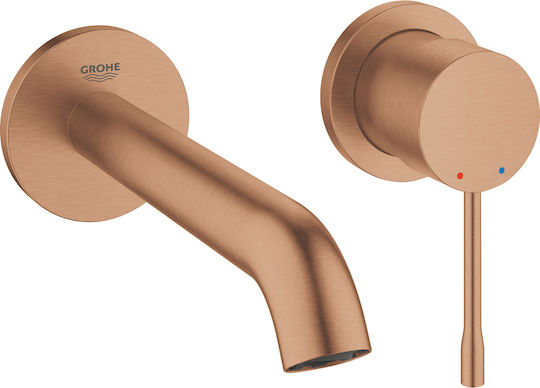 Grohe Essence Σετ Μίκτης & Στόμιο Εντοιχισμού για Νιπτήρα 1 Εξόδου Μπρονζέ