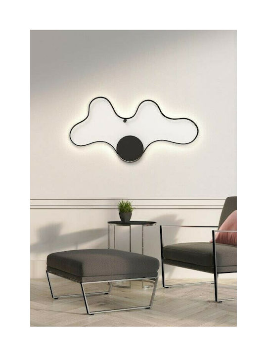 Sikrea Clara/M Modern Wall Lamp with Integrated LED and Warm White Light Black Width 90cm