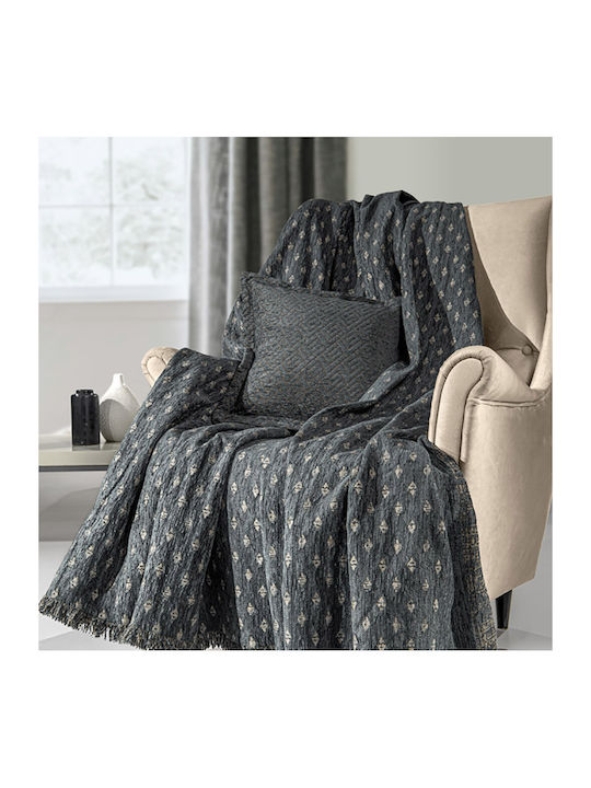 Guy Laroche Intima Ριχτάρι Πολυθρόνας Δύο 'Οψεων Chenille 180x150εκ. Titanium