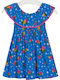 Girls Dress Sleeveless Floral Blue