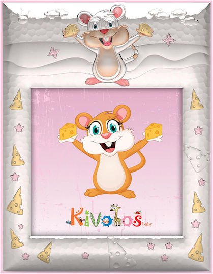 Slevori Mäuschen Bilderrahmen für Kinder Rosa 10x10cm