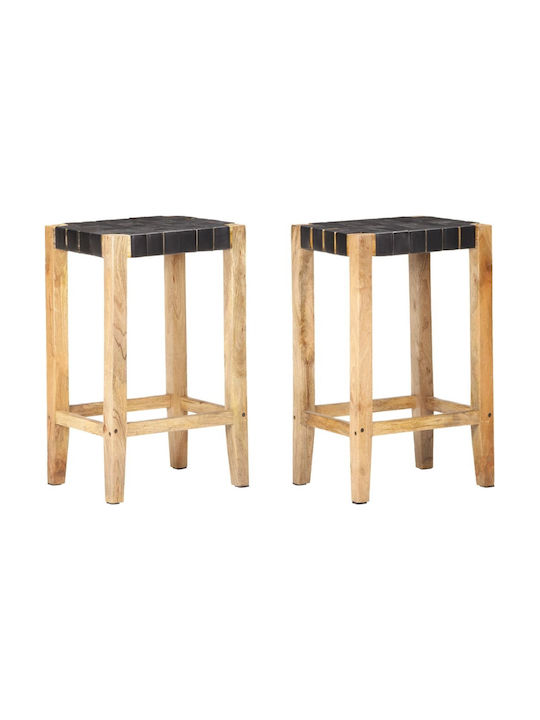 Hocker Bar Hölzernes Black 2Stück 46x36x75cm