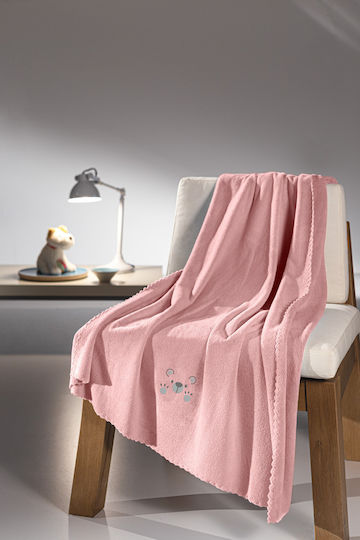 Guy Laroche Pătură Pătuț Baby Bear Fleece Roz 100x140cm