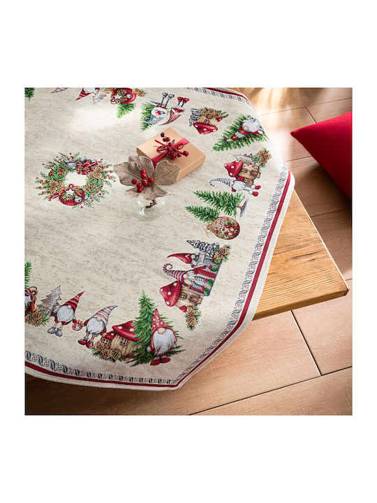 Gofis Home 984 Christmas Fabric Tablecloth Orna...