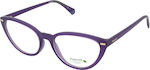 Polaroid Plastic Eyeglass Frame Cat Eye Purple PLD D432 B3V