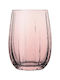 Espiel Linka Glas Wasser aus Glas in Rosa Farbe 380ml 1Stück