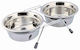 Trixie Eat On Feet Stainless Steel Food and Water Bowl for Dog and Cat 2 x 900ml 16cm