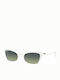 Ray Ban Lady Burbank Women's Sunglasses with White Plastic Frame and Green Gradient Lens RB2299 975/BH