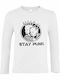 Kids Long Sleeve "Stay Punk", White