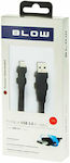 Blow Braided USB 3.0 Cable USB-C male - USB-A male Black 1m (DM-66-126)