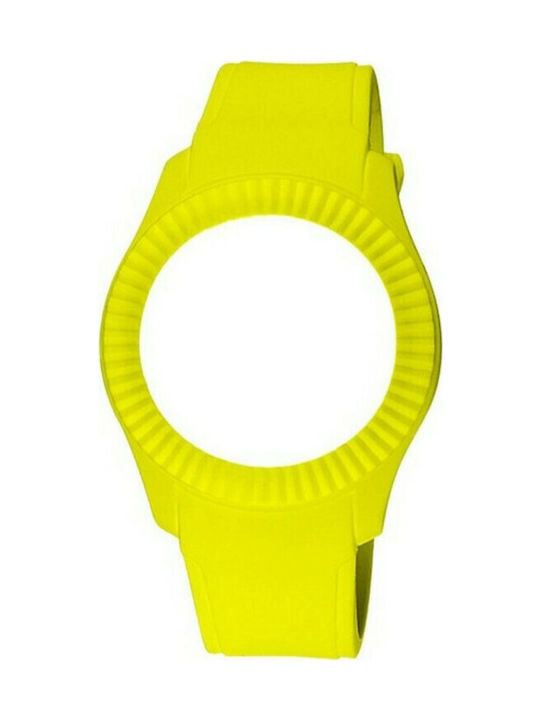 WATX & CO Καουτσούκ Λουράκι Κίτρινο 43mm