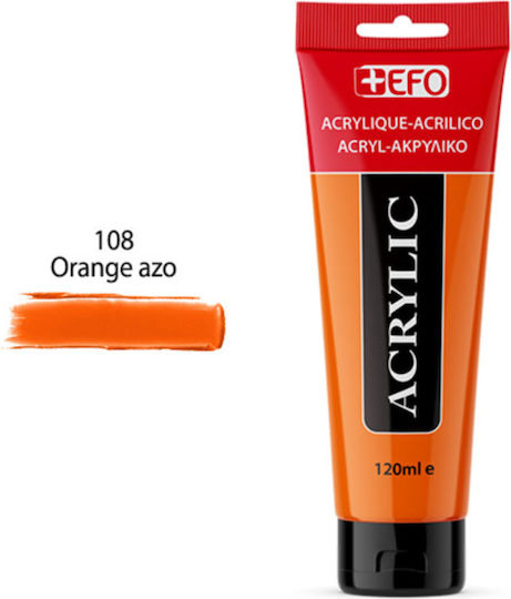 +Efo Acrylic Ακρυλικό Χρώμα Ζωγραφικής Πορτοκαλί 120ml
