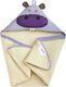 3 Sprouts Hooded Baby Bath Towel Hippo Purple