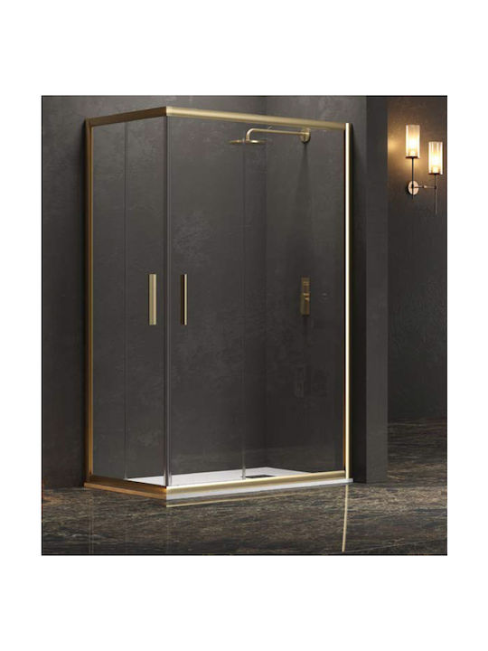 Karag Efe 100 Καμπίνα Ντουζιέρας με Συρόμενη Πόρτα 80x130x190cm Clear Glass Oro