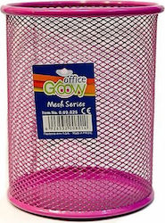 Metal Pencil Holder in Pink Colour 8x8x10cm