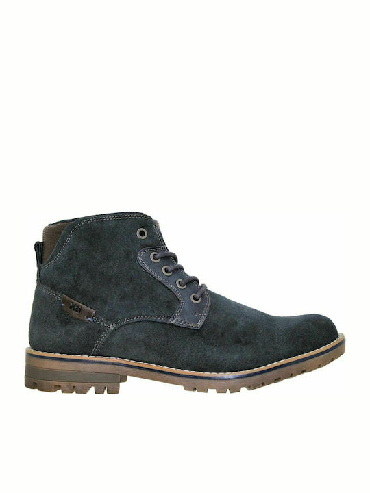 Suede Navy Μπλε Ανδρικά Μποτάκια