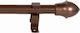 Import Hellas Extendable Metallic Curtain Pole Briz-Briz Double with Rail Φ12mm 135-235cm Oxide