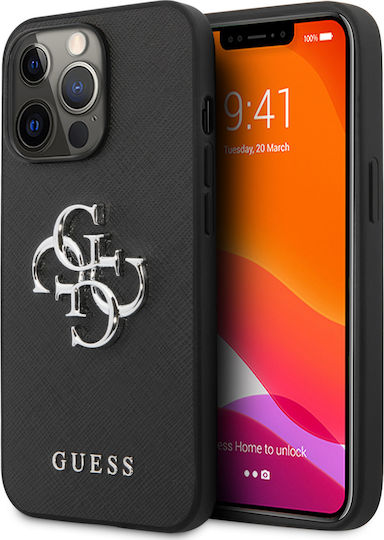 Guess Umschlag Rückseite Synthetisches Leder Schwarz (iPhone 13 Pro)