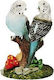 Parrots made of resin colorful with dimensions 5cmx5cmx7cm