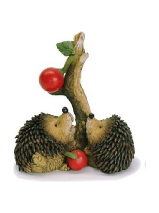 Decorative hedgehogs with apples made of resin hand painted with dimensions 6cmx4cmx6cm