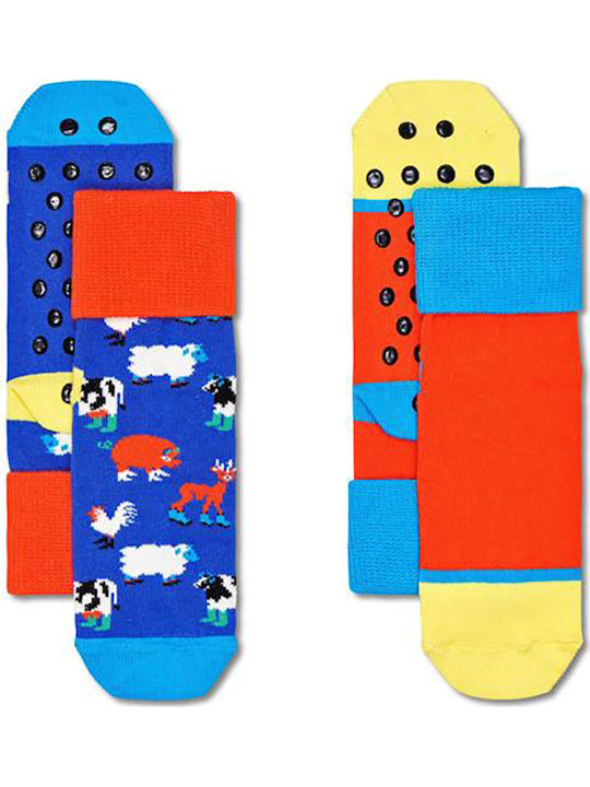 Happy Socks Șosete Lungi Antiderapante pentru Copii Multicolore 2 Perechi