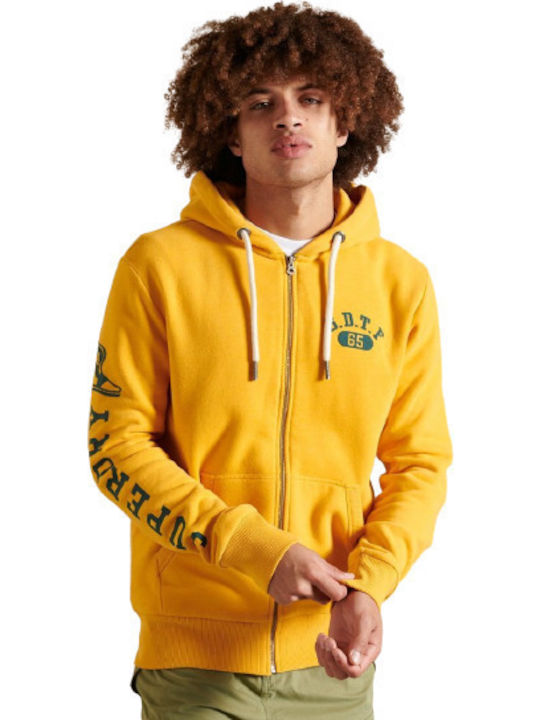 Hanorace Barbati Track & Field Zip Hoodie Geacă Cu Glugă Galbenă