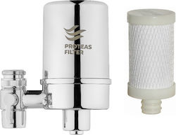 Proteas Filter Inox Activated Carbon Faucet Mount Water Filter with Extra Replacement Cartridge BTWE-011-0100