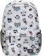 Fila Monster Schulranzen Rucksack Grundschule, Grundschule White-Black