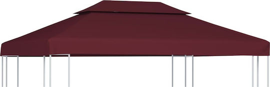 vidaXL Acoperiș Pentru Foișor 2 Niveluri 310gr/m² Burgundy Cu Acoperire PVC 3x4m