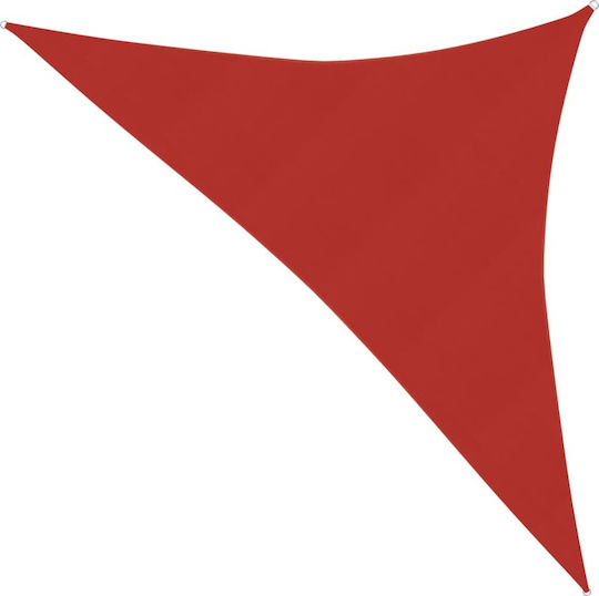 vidaXL Triangle Shade Sail Red With Hoop 5x6x5m 160gr/m² made of HDPE 160 g/m²