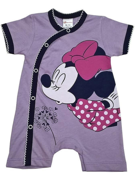 Beboulino Baby Bodysuit Short-Sleeved Purple