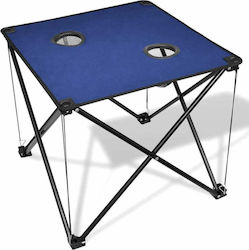 vidaXL Foldable Camping Table Foldable Table for Camping Blue