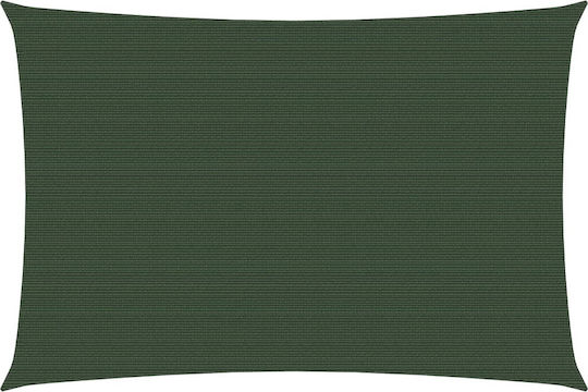 vidaXL Rectangular Shade Sail Green With Hoop 3x4m 160gr/m² made of HDPE