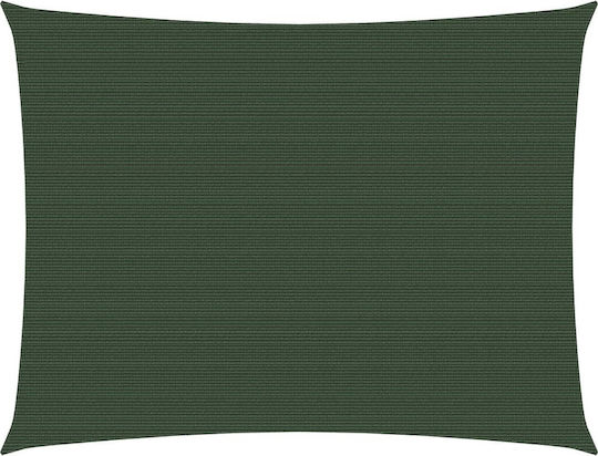 vidaXL Rectangular Shade Sail Green With Hoop 2x3m 160gr/m² made of HDPE