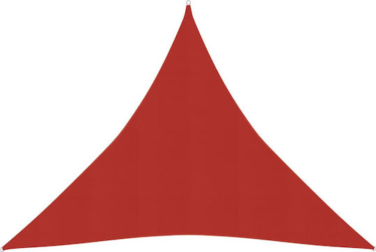 vidaXL Red Shade Sail Triangle with Hoop 5m made of HDPE 160 g/m²