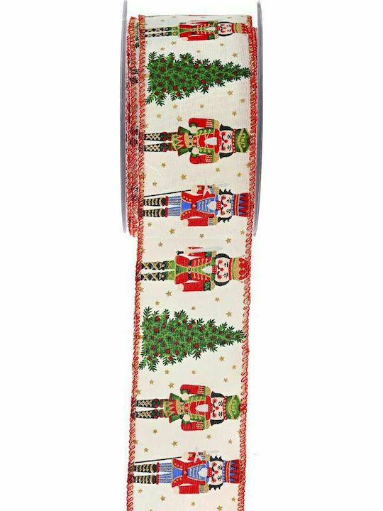 Iliadis Χριστουγεννιάτικη Лента Mini Nutcracker Многоцветна 900x5.5см 1бр Червена панделка 5.5см