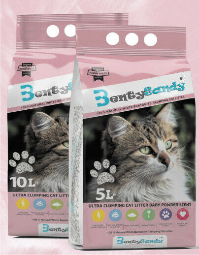 Bentysandy Plus Nisip pentru Pisici Bentonită Granule grosiere cu Aromă Pudră pentru copii 10lt