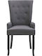 Dining Room Fabric Chair Dark Grey 54x56x106cm 4pcs