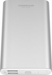 Vonmählen Evergreen Power Bank 10000mAh with 2 USB-A Ports and USB-C Port Power Delivery / Quick Charge 3.0 Silver