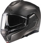 HJC i100 Semi Flat Titanium Motorradhelm Aufkla...