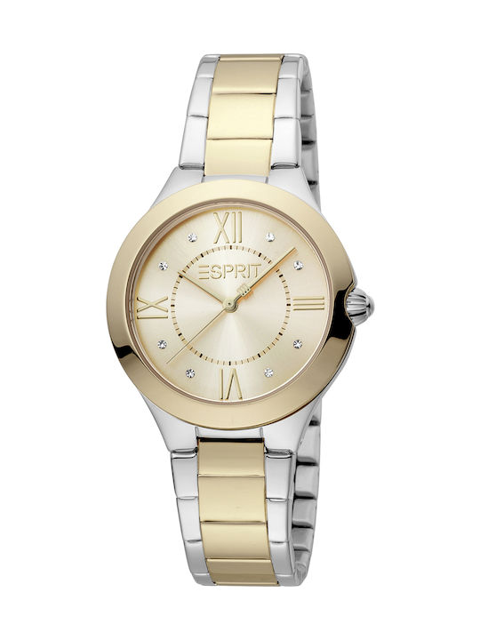 Esprit Γυναικείο Ρολόι 32mm Μπαταρίας με Χρυσό Μεταλλικό Μπρασελέ