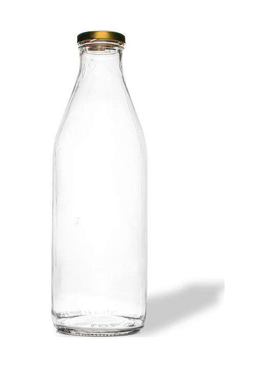 Latte Roma Bottle Glass with Screw Lid Transparent 1000ml