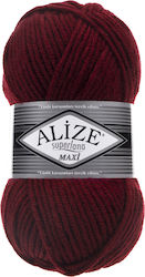 Alize Superlana Maxi Μεικτό 57 Μπορντό 100gr 10...