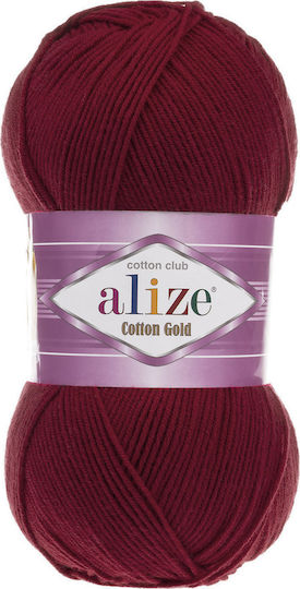 Alize Cotton Knitting Yarn Cotton Gold 390 Red 330m 100gr