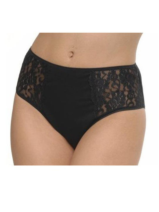 Fay Lingerie 09 Cotton High-waisted Women's Slip with Lace Black