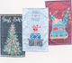 Palamaiki Set Weihnachtliche Servietten Stoff L60xB40cm. 3Stück