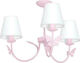 Luminex Kids Metallic Chandelier Ceiling Light E14 Πεταλούδα White/Pink 60W