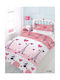 My Home Luxury Σετ Σεντόνια Μονά Βαμβακερά Love Paris Ροζ 160x240cm 3τμχ