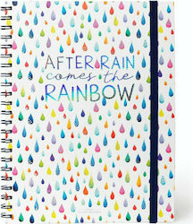 Legami Milano After Rain Comes Rainbow Notebook Spiral A4 with Elastic White